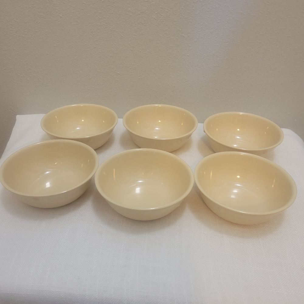 Set of Six Cream Bowls Nustone Melamine
